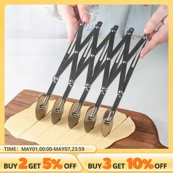 휠 커터 반죽 분배기, 유연한 롤러 블레이드, 피자 페이스트리 필러, 스테인레스 스틸 베이킹 팬 도구, 3/5/7 상품 이미지