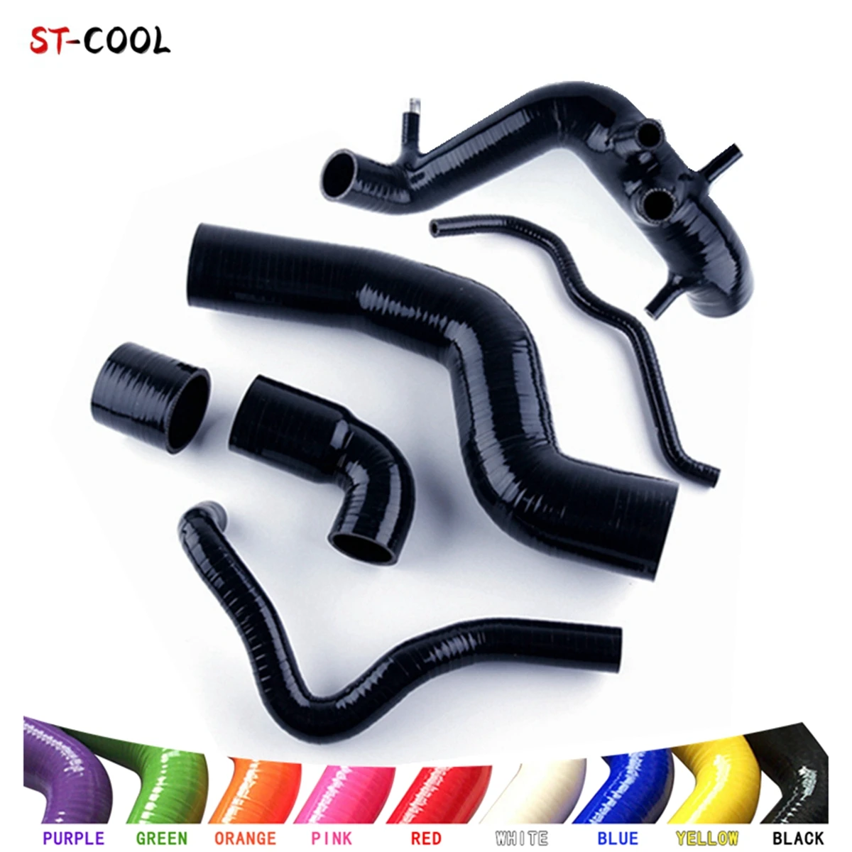 

For VW Volkswagen Golf IV MK4 Bora Beetle A3 1.8T Turbo Intake Silicone Boost Hoses Kit Silicon Tubes 6Pcs 10 Colors