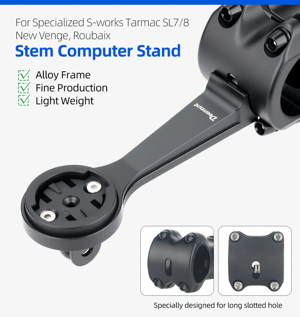 Fahrrad-Vorbauverlängerung, längere Version 98 mm für Tarmac SL7/SL8, passend für Garmin 1050 IGPS Computer mit 3 Gabeladaptern – Detail 1