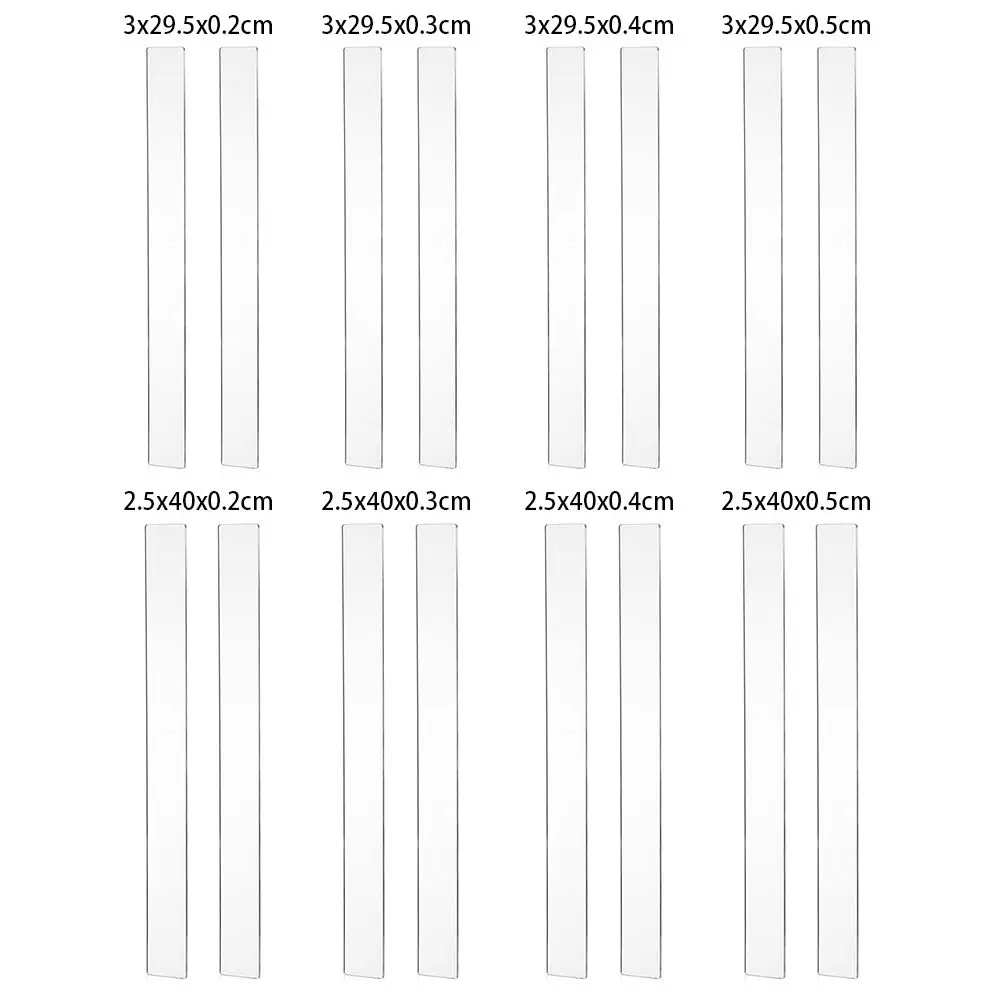 2Pcs Acrylic Biscuit Cake Rolling Tool Balance Ruler Fondant Icing Biscuit  Thickness Ruler Biscuit Smoother Baking Accessories