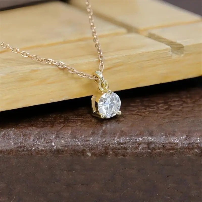 

Ожерелье с муассанитом 0,35 карат, желтое золото, 18 К