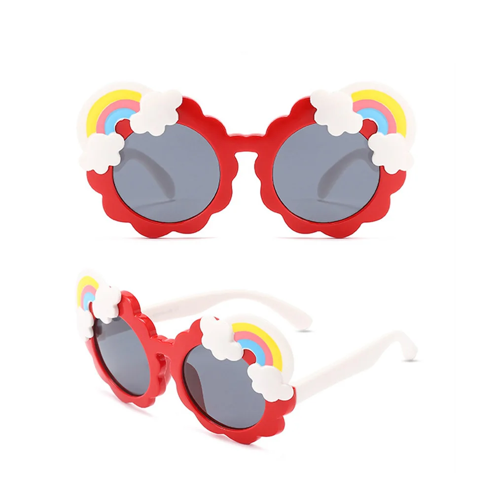 Rainbow Sung Uv Resistant Sunglass For Children Silicone Soft Sun G For Girl Boy Safety Eyewear Cute Round_voghion.com