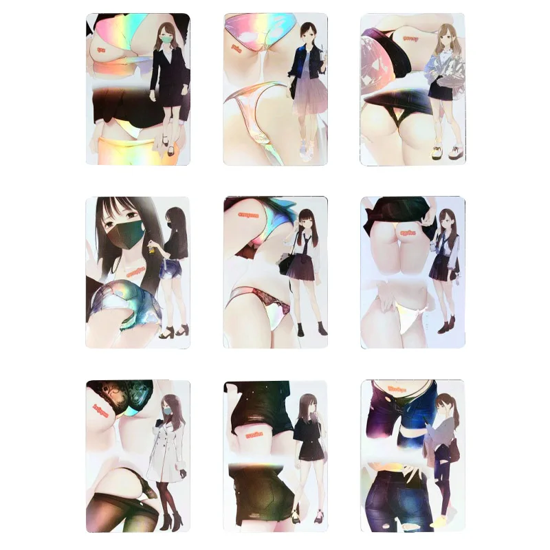 

9Pcs Anime Evil Storyboard Diy Acg Sexy Card Underwear Stockings Girl Secretary Student Birthday Gift Anime Peripherals