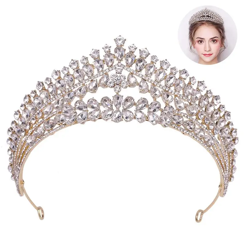 

Bridal Crown Rhinestone Decorative Wedding Party Tiara Princess Crown For Girl Rhinestone Head Ornaments Fashion Accessories