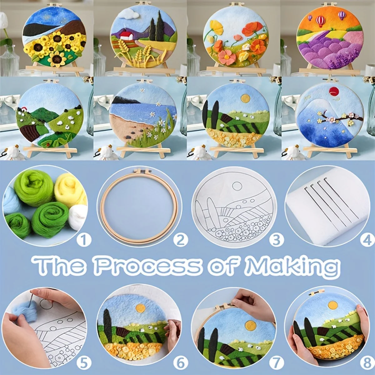 1pc Wool Felt Handmade Diy Material Package Photo Frame Decoration Painting Decompression Decoration Innovative Heart Gift