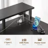 L Shaped Desk with File Drawers, 64" Home Office Desk with Power Outlet & LED Lights, Reversible Gaming Desk 4