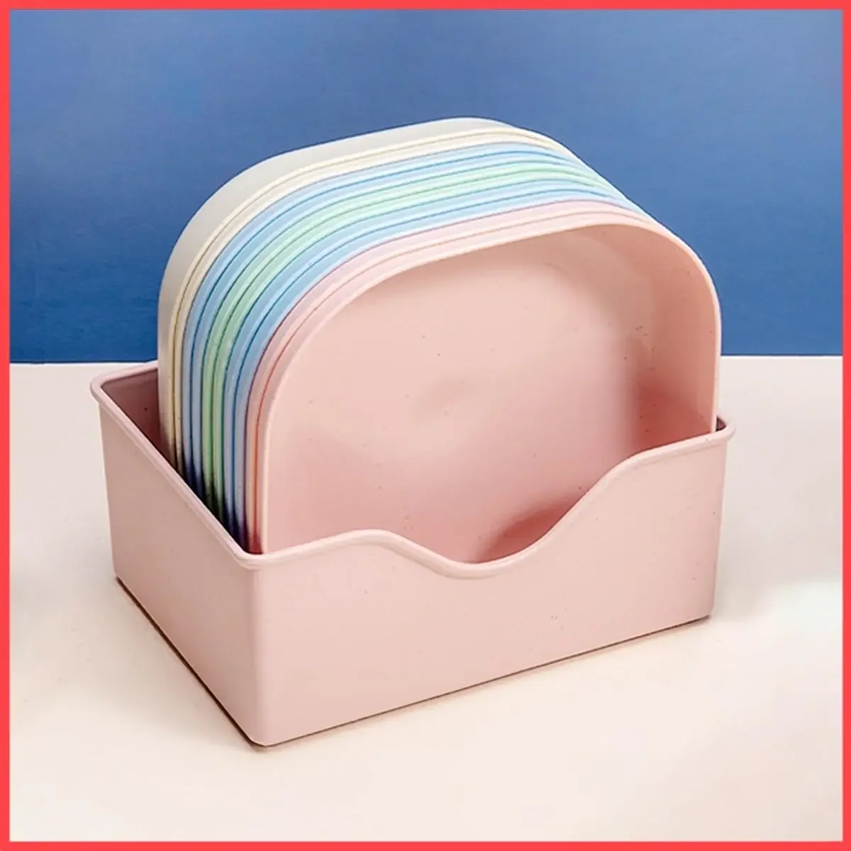 10Pcs Wheat Straw Plates Deep Dinner Plates Plastic Reusable for Dinner Dishes for Kids Adult Assorted Colors Dinnerware