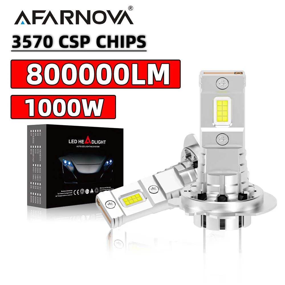 

Лампа для передней фары H7 1000 Вт, 9005 лм, H1 H11 H7, автомобильная фара, подключи и работай, автомобильная противотуманная лампа, Turbo 12 В