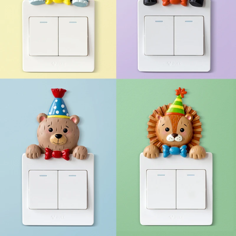 

Switch Sticker Decorative Wall Sticker Protection 3D Household Resin Frame Affordable Luxury Style Cartoon Creative Modern