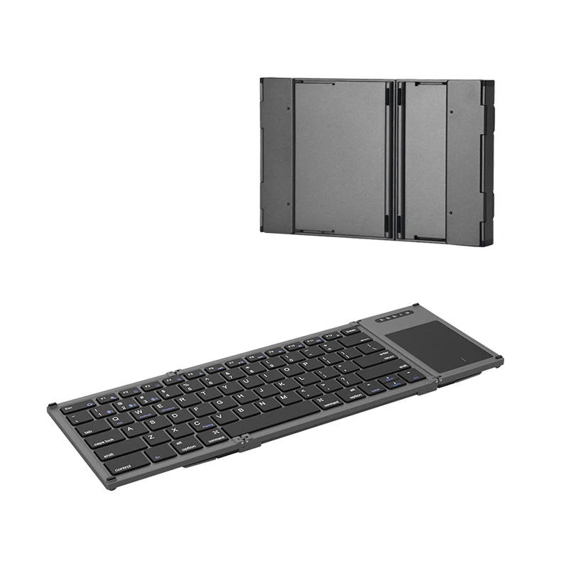 Folding Mini Wireless Bluetooth Keyboard English Russian Spanish Arabic Hebrew Portugues With Touchpad for Windows, Android, IOS