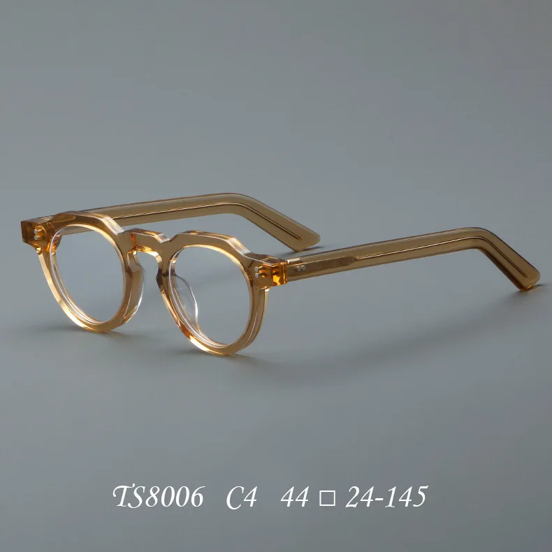 KLAR Japanische Handgemachte Retro Brille Rahmen Männer Vintage Acetat Optische Myopie Brillen Frauen Vollrand Rezept Brillen – Detail 5