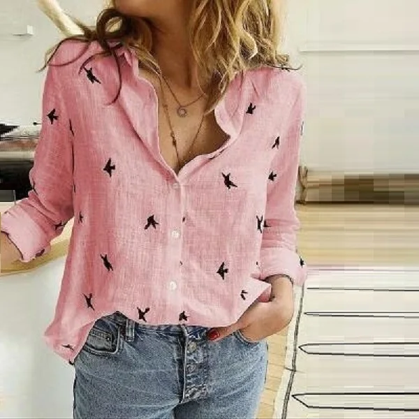 Leisure White Yellow Shirts Button Lapel Cardigan Top Lady Loose Long Sleeve Oversized Shirt Womens Blouses Autumn Blusas Mujer 5