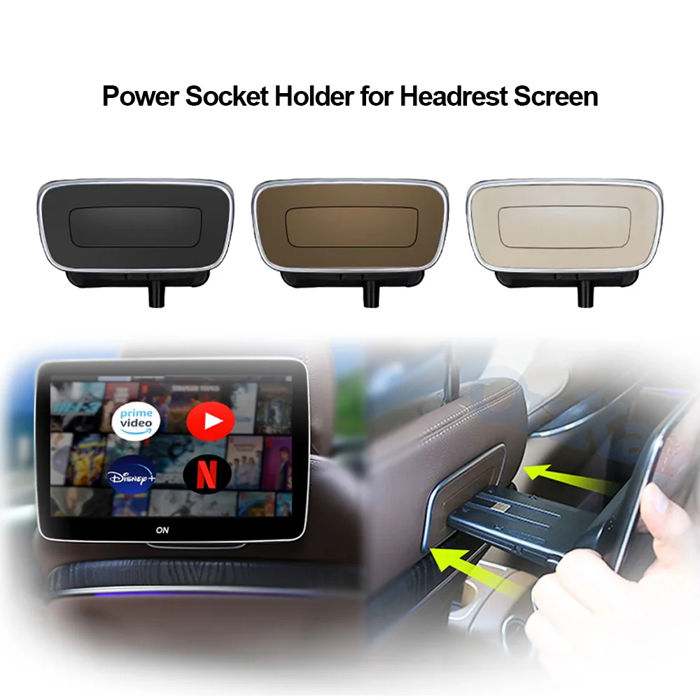Power Adapter Monitor สนับสนุนสำหรับ Mercedes Benz W447 W203 W221ปลั๊ก Headrest Monitor Socket