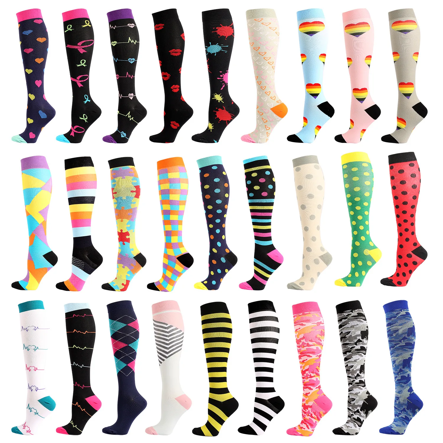 

Compression Socks Marathon Running Sports Socks Men Women 30 Mmhg Knee High for Medical Edema Diabetes Varicose Veins