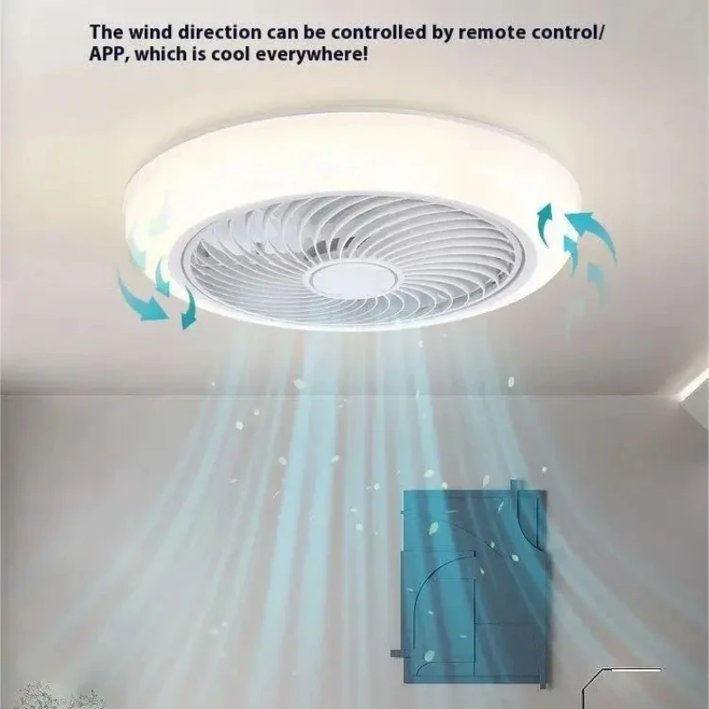 Ceiling Fan Smart Ceiling Fan With Lights Remote Control Bedroom Decor 52cm Air Invisible Blades Retractable Silent ceiling fan,led ceiling fan lights,led fan light
