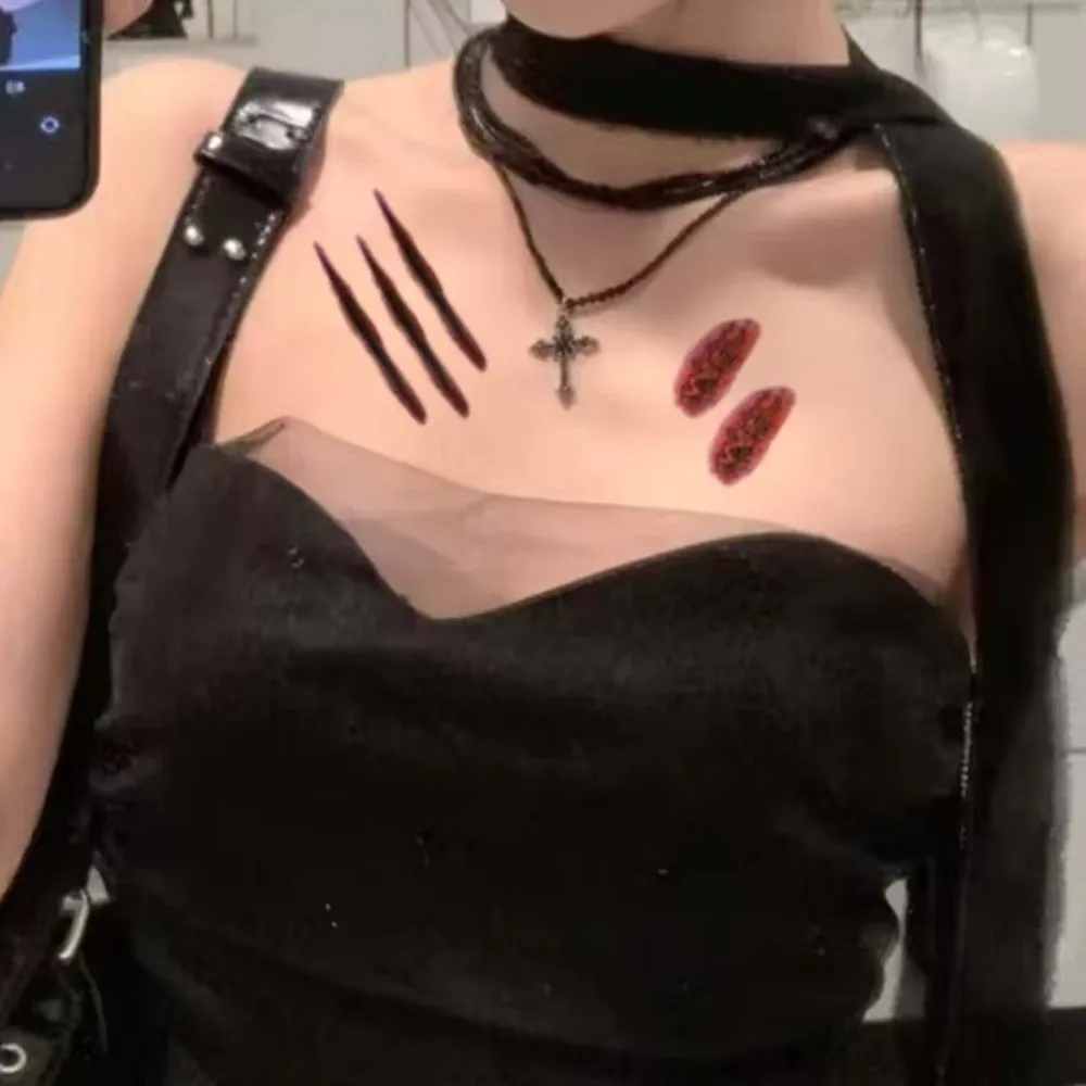 1/4PCS Waterproof Wound Bruising Temporary Tattoos Lasting Realistic Cosplay Arm Ankle Scar Tattoo Stickers 3D