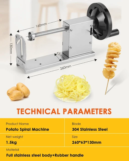 Tornado Potato Twister Chips Cutter Machine Price Potato Chips Slicer – WM  machinery