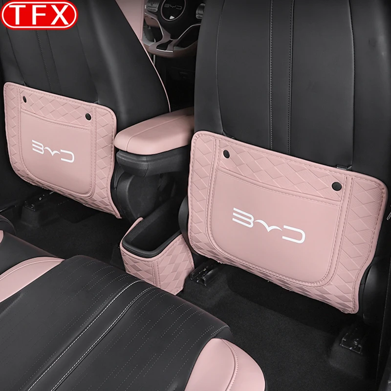 BYD Seargull Dolphin mini Car PU Leather Anti Kick Mat Pad Car Anti-kick Protector Mats Seat Back Protector Accessories car seat protector