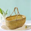 Vegetables Basket Hand Shopping Storage Baskets Garden Hod Fruit Open Bamboo Weaving 3