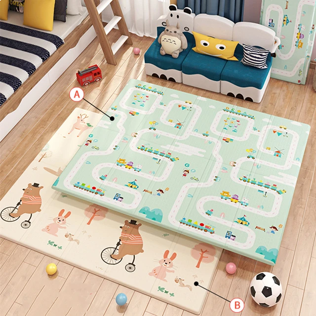 Foldable Baby Play Mat Xpe Kids Crawling Carpet Puzzle Mat Educational Children Activity Rug Folding Blanket Floor Games Toys 1