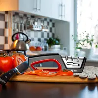 Feriales 4-in-1 Profi Messerschärfer – Messerschleifer für Scheren & gezackte Klingen – Diamant, Wolframstahl & Keramik Schärfer Schwarz 1