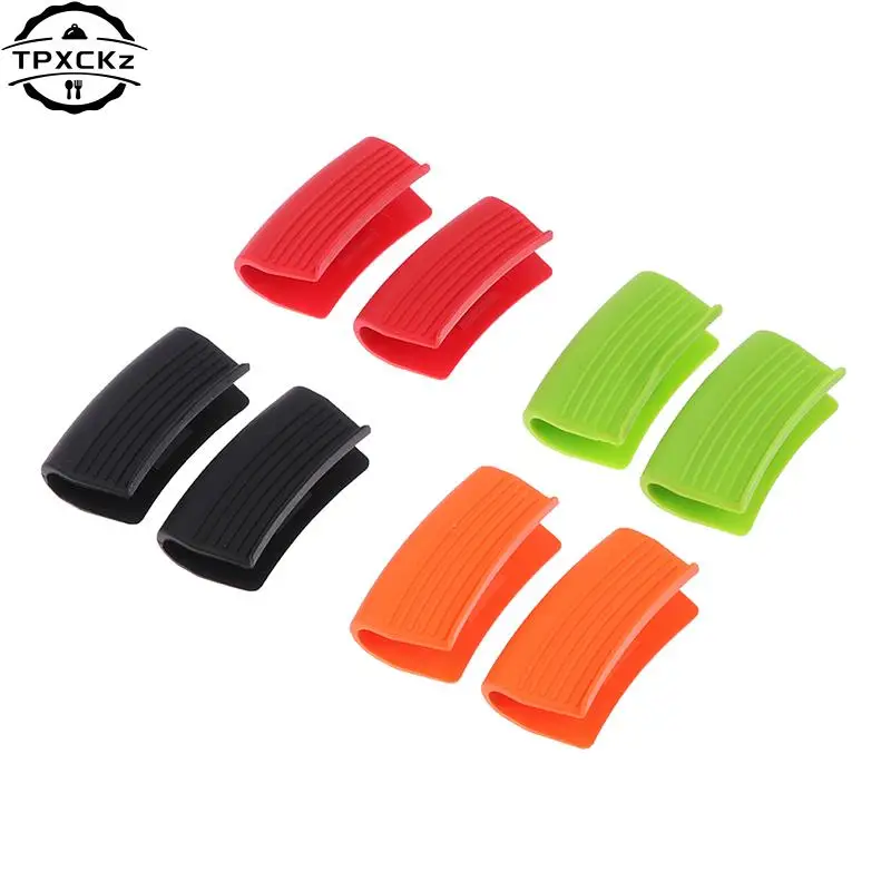 2PCS Silicone Heat Resistant Cover Anti-skid Lid Holding Knob Pot Handle Grip Cookware Protective Cover Kitchen Tool Accessories