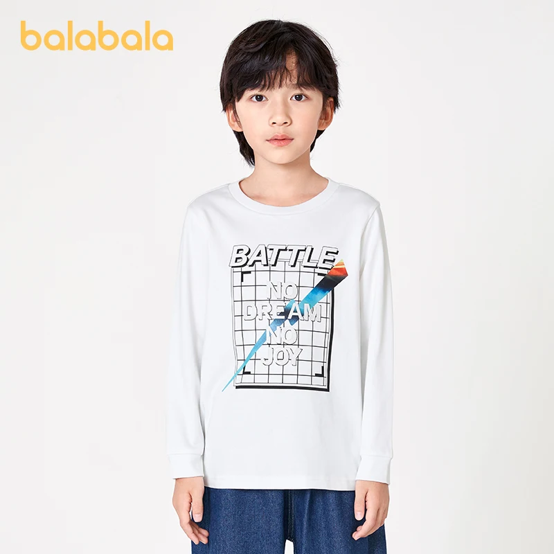 

Balabala Toddler 2023 Boy T-Shirt Cotton Long-Sleeved T-Shirt Autumn Cotton Comfortable Fashion Printing Trendy