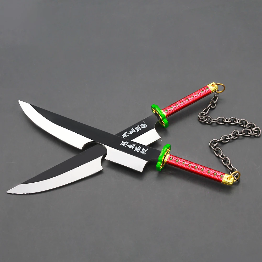 Porte-clés Genshin Impact Anime Cartoon, accessoires Mini Katana mesurost  Slayer, armes, couteau, modèle d'arme
