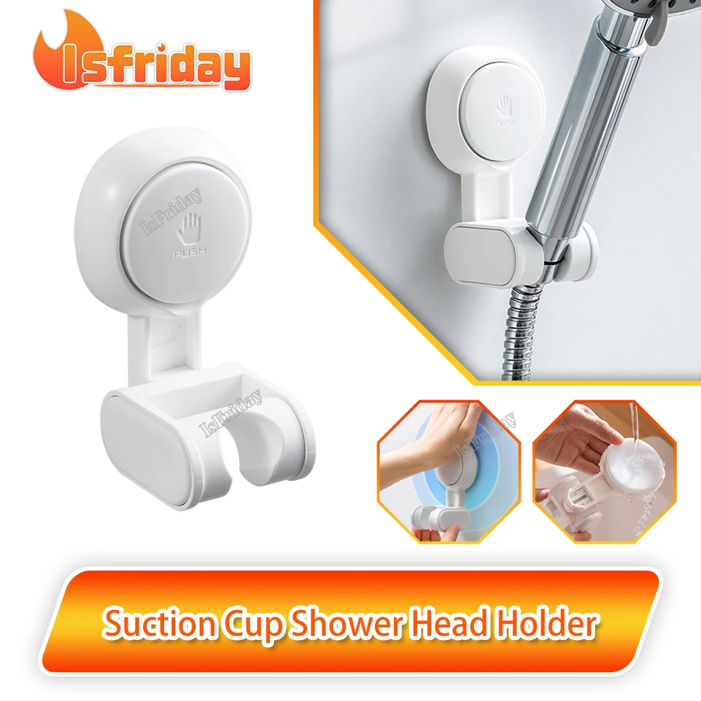 SuctionCupShowerHeadHolderBracketPunchFree360Adjustable