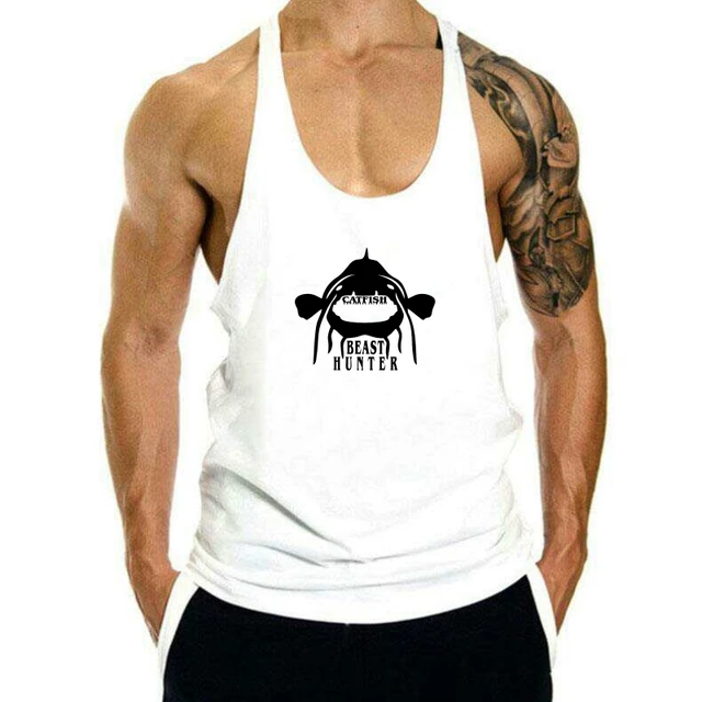 CATFISH BEAST HUNTER tank top men Carp Perch Bass Fishing Angling Tackle  Small XXL sleeveless Plus sleeveless tank top men - AliExpress