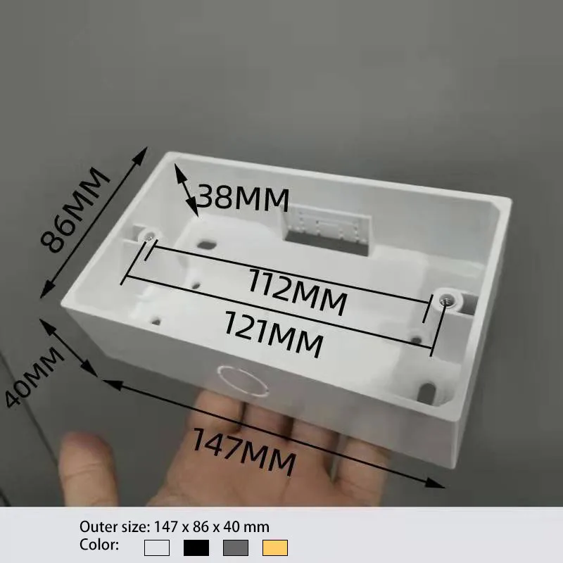 147*86*40mm Switch Socket Box External Mount for Smart Touch Light Wall Switch 6 Gang