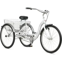 Meridian Adult Tricycle Bike, 24 & 26-Inch 3 Wheels, Low Step-Through Frame, Large Cruiser Seat, Rear Folding Basket 1