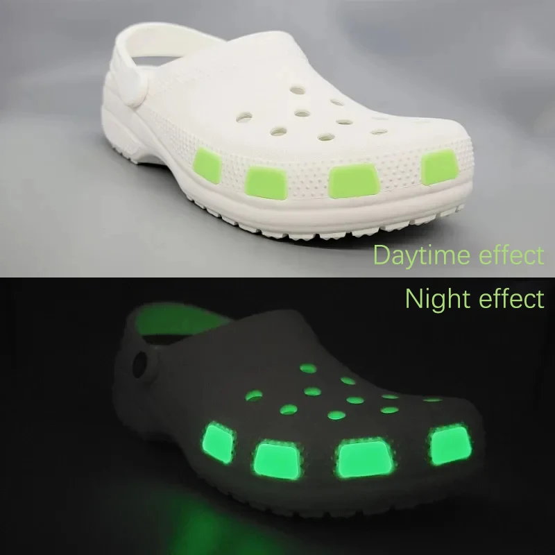 

Fashion Fluorescent Square Shoe Accessories For DIY Matching Shoes Accessories Manual Shoe Decoration For Kids Boys Girls Men