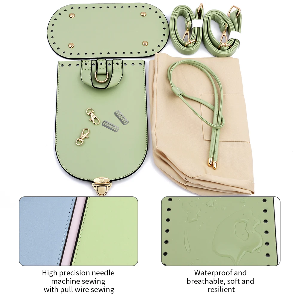 1 Set Handmade Bag Bottom Flap Cover Hardware Shoulder Straps for DIY Handbag Crochet Bag Knitting Bags Crossbody Bags