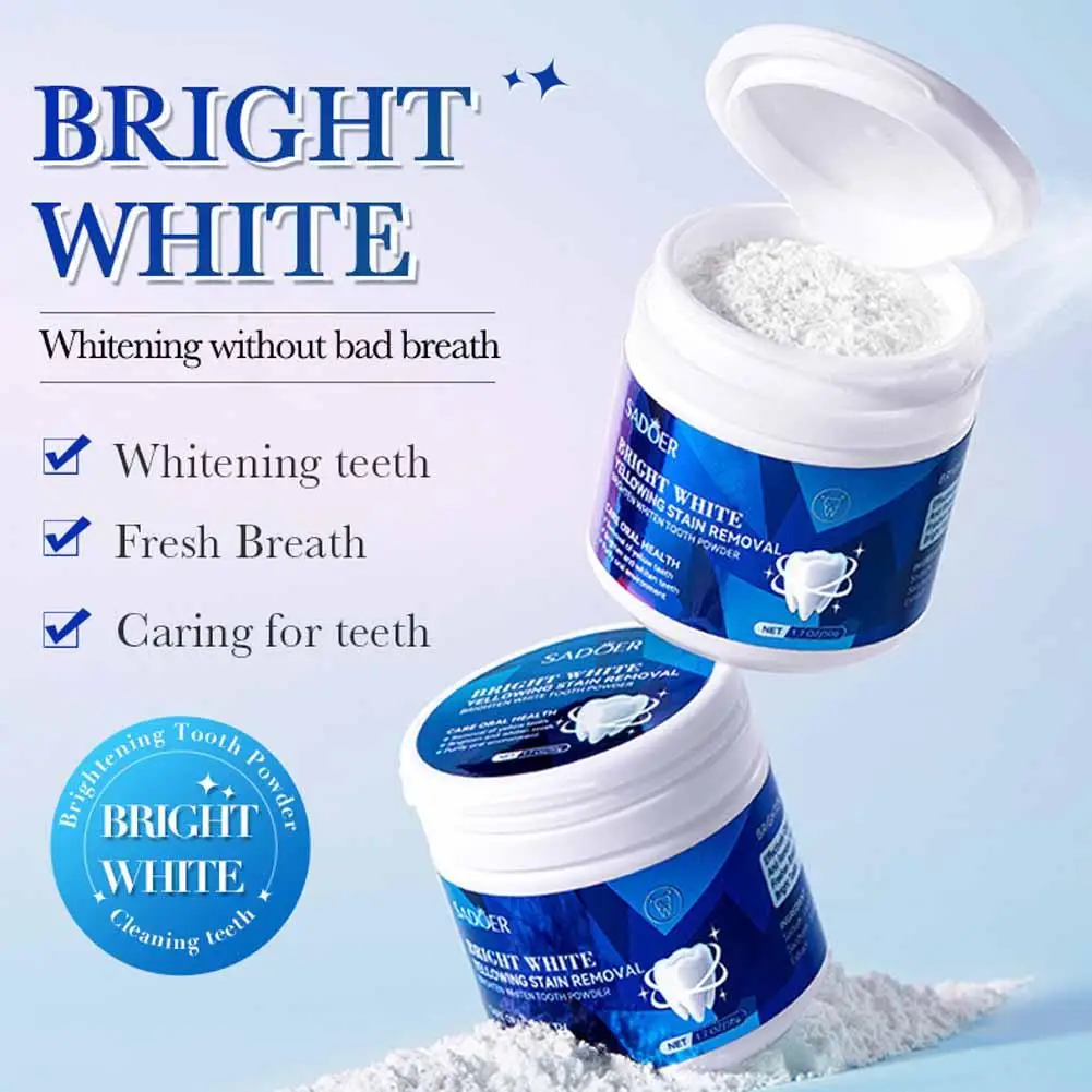 Teeth Whitening Powder Bleaching Yellow Teeth Remove Stain Plaque Improve Oral Smell Baking Soda Dental Color Correcting Powder teeth whitening powder