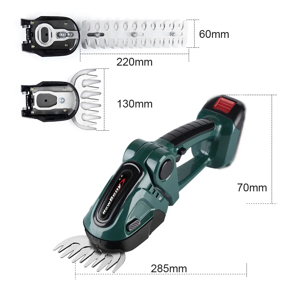 New 2 IN 1 Handheld Electric Hedge Trimmer Garden Tool 24V Cordless Rechargeable Household Shrub Weeding Pruning Lawn Mower 6