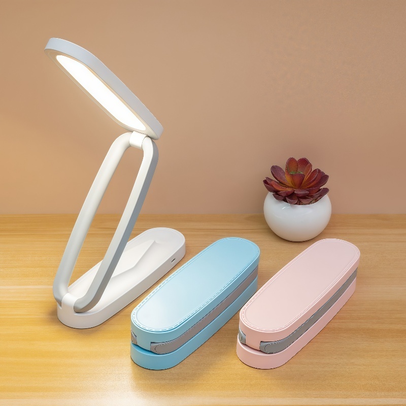 Eye Protection LED Folding Desk Lamp 3-Level Dimming Lighting Table Lamps Reading Bedside Living Bedroom Charging Night Light