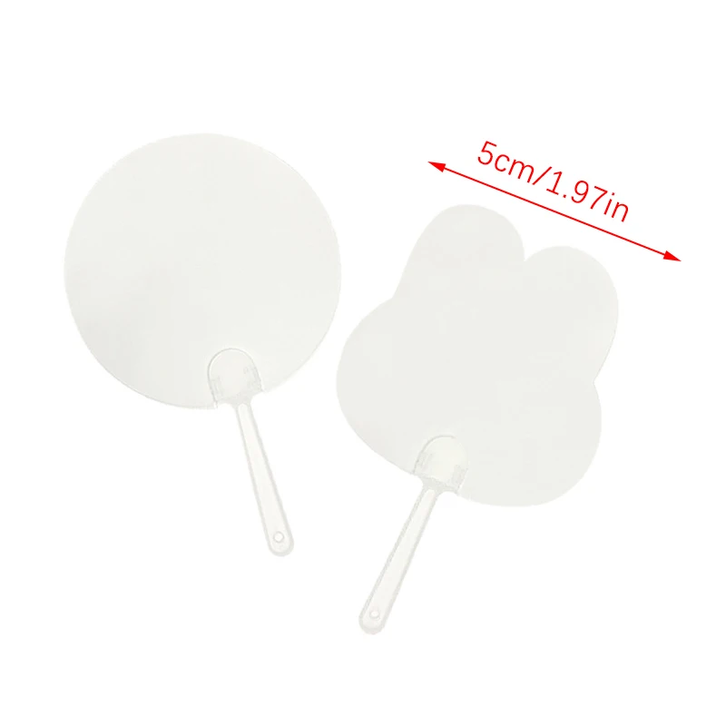 50Pcs mini fan hand fan child kids DIY art fan cute mini transparent blank fan wedding birthday party favors girlfriend boyfriend ideas gift
