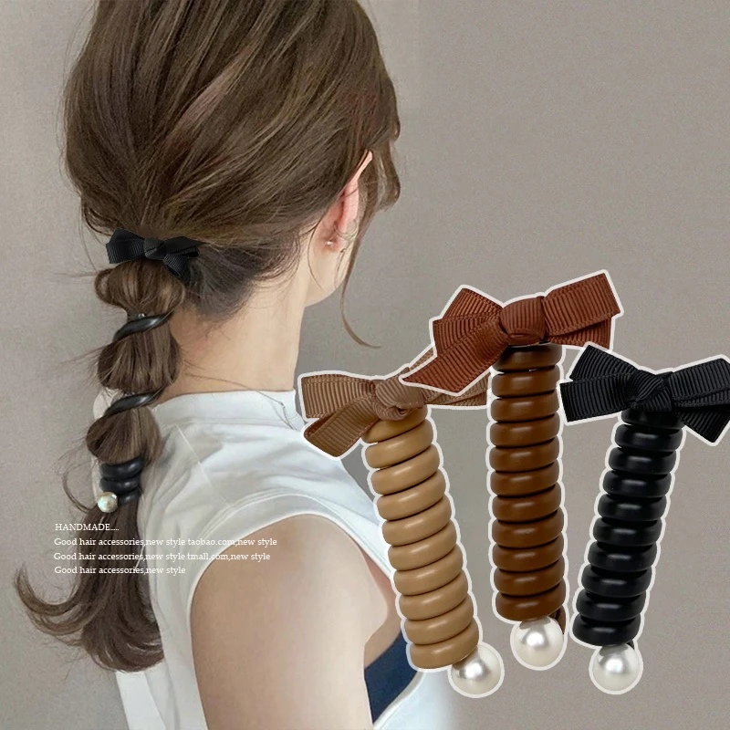 

Ponytail Elastic Hair Rubber Bands Straight Bowknot Hair Bundle Scrunchies Ladies High Ponytail Hairbands Accessories