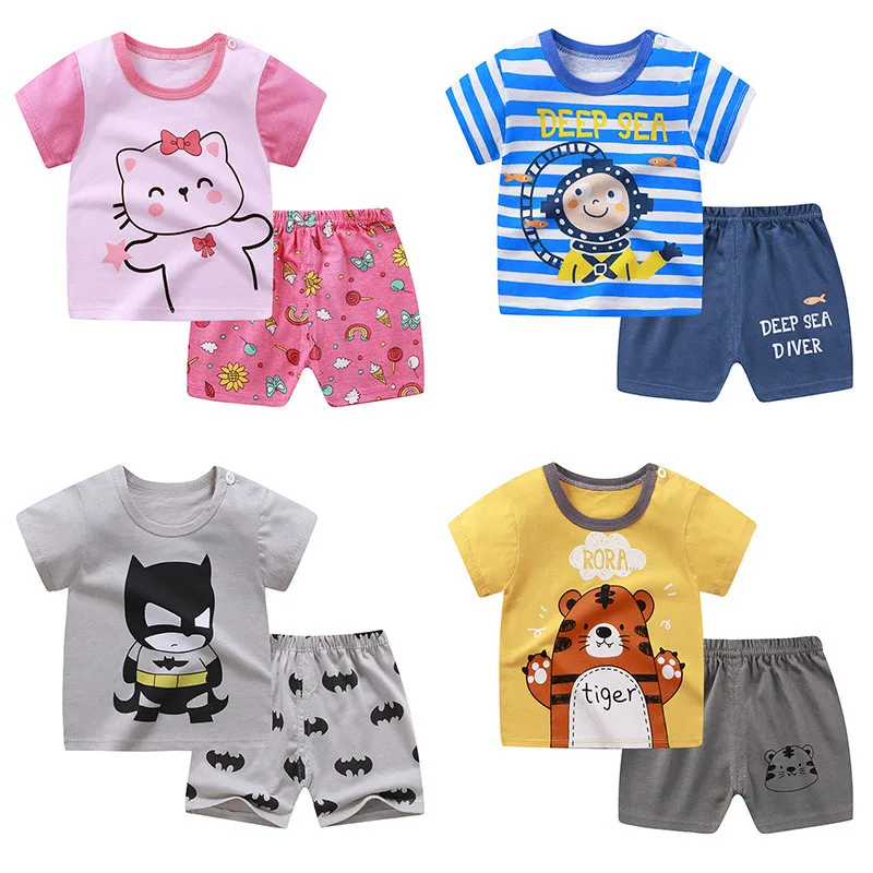 Kids Clothing Set Cotton Baby Boy T-shirt + Shorts