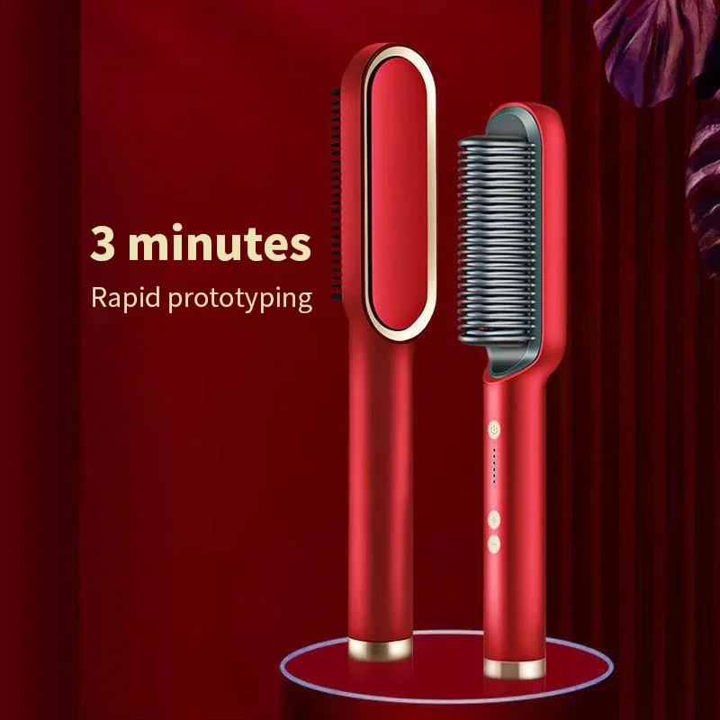 New Hair Straightener Brush Electric Hair LCD Hot Brushes Hot Comb Straightener For Hair Beard Curler Flat Iron Heating 4