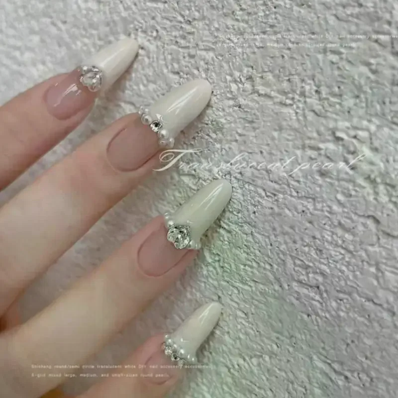 12-Grid Mixed Pearl and Rhinestone 3D Nail Art Decoration Set