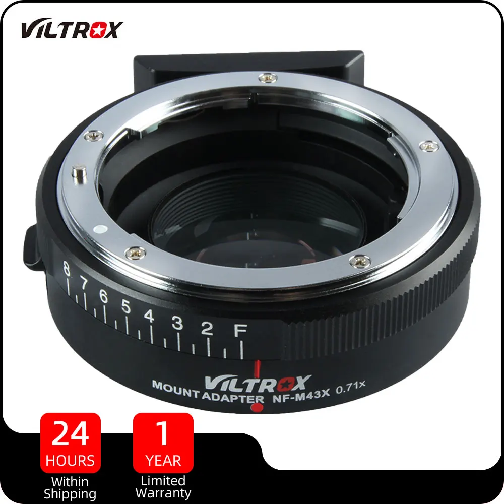

VILTROX NF-M43X 0.71X Focal Reducer Speed Booster Lens Adapter Ring for Nikon F G Lens to Micro 4/3 M43 Camera Panasonic Olympus