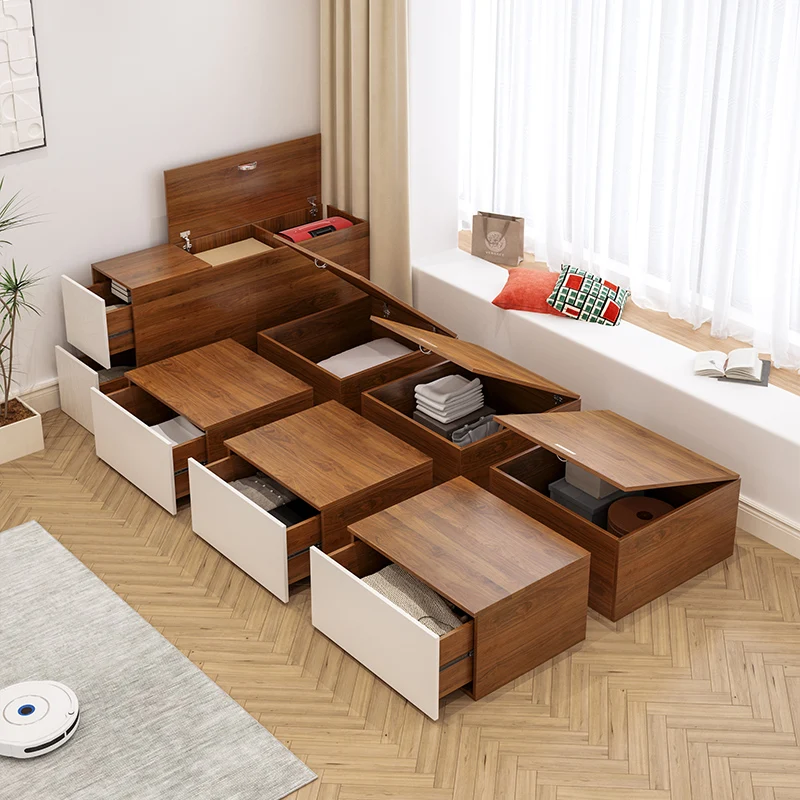 No bedside storage tatami bed, wardrobe integrated bed
