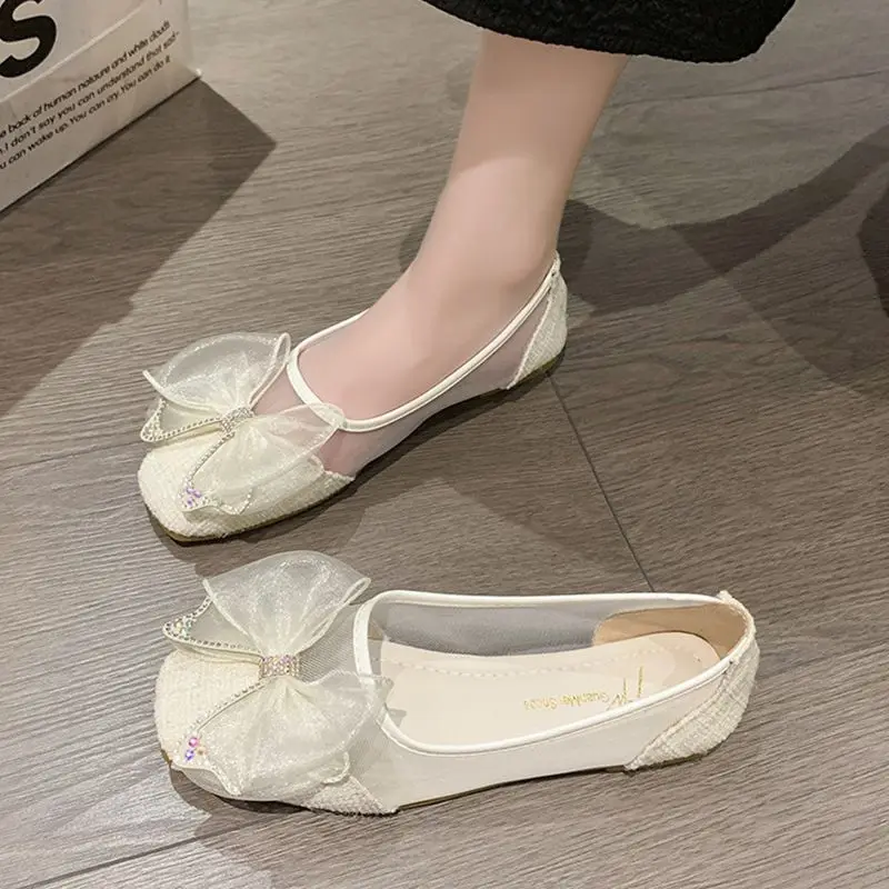 

Удобные дышащие сетчатые туфли, квадратные женские туфли с кружевом, Женская рабочая обувь, обувь для вождения