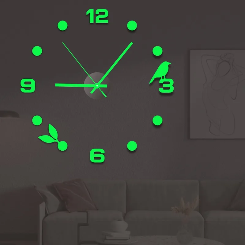 3d Wall Clock Luminous Frameless Wall Clocks Diy Digital Clock Wall
