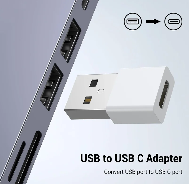 5팩 USB to USBC 어댑터, 아이폰 16/15 충전기용 USBC to USB 어댑터, 아이폰 16/15/14/13/12 Pro Max Plus, 아이패드 9/10 Air 5 Mini 6