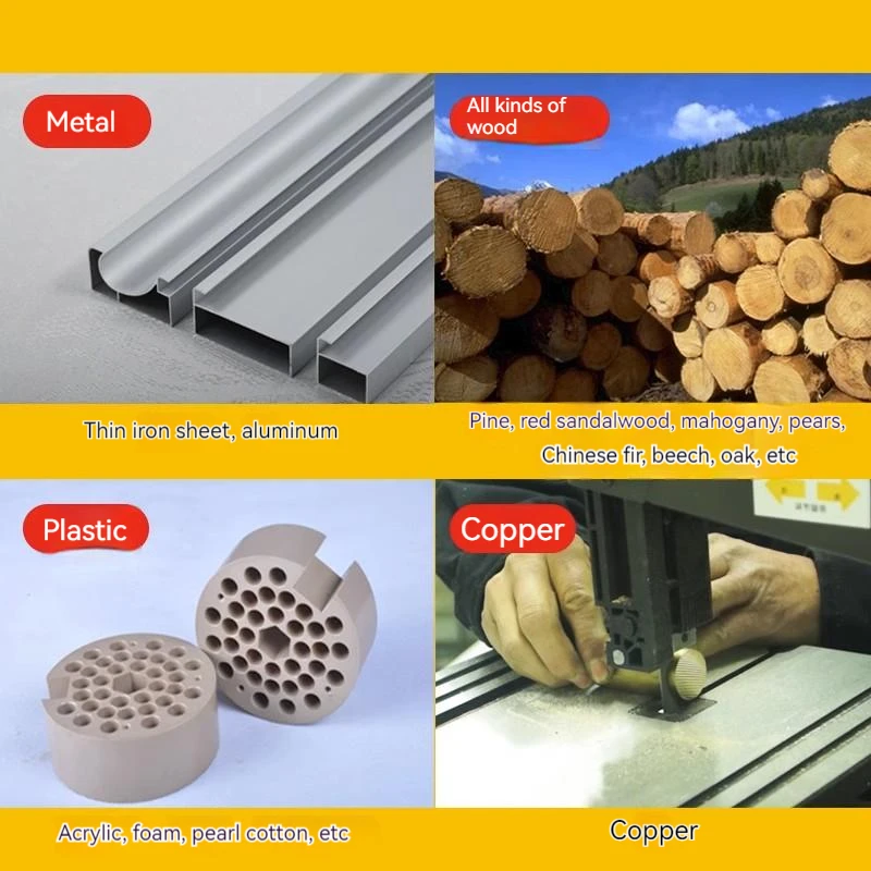 9 Inches Carpentry Band Saw Machine Vertical Small Band Saw Curve Household Metal Cutting Sawing Machine Horizontal Jigsaw