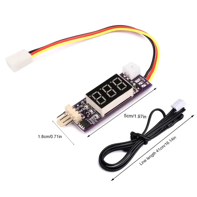 DC 12V 4 Wire PWM Fan Temperature Governor Speed Digital Display Support 3A On/Off Control 1