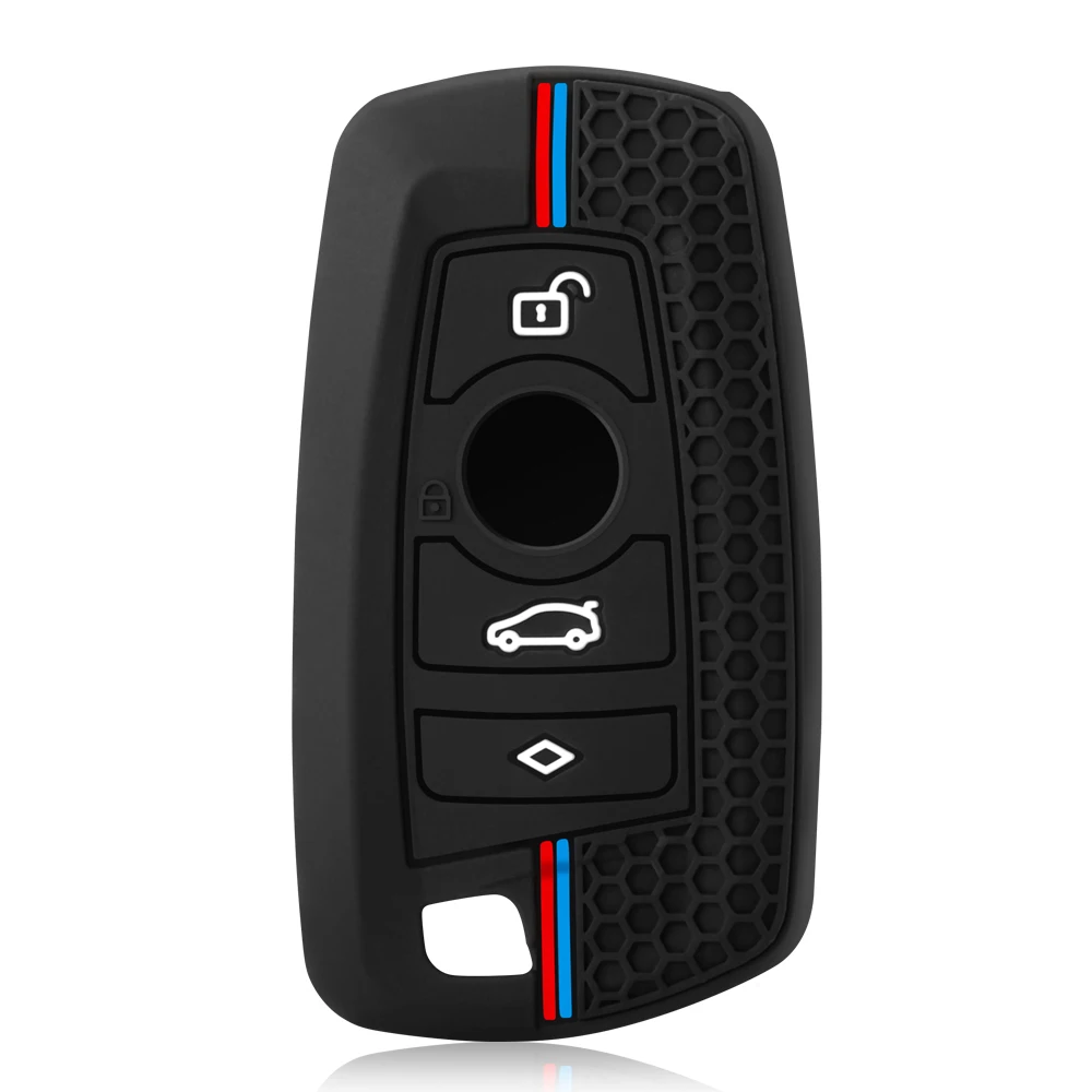Premium Silicone Car Key Cover - Protective Remote Fob Shell Jacket with 3 Buttons